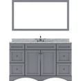thumbnail image 1 of Talisa 60" Single Bath Vanity in Gray with White Marble Top and Square Sink with Matching Mirror, 1 of 5