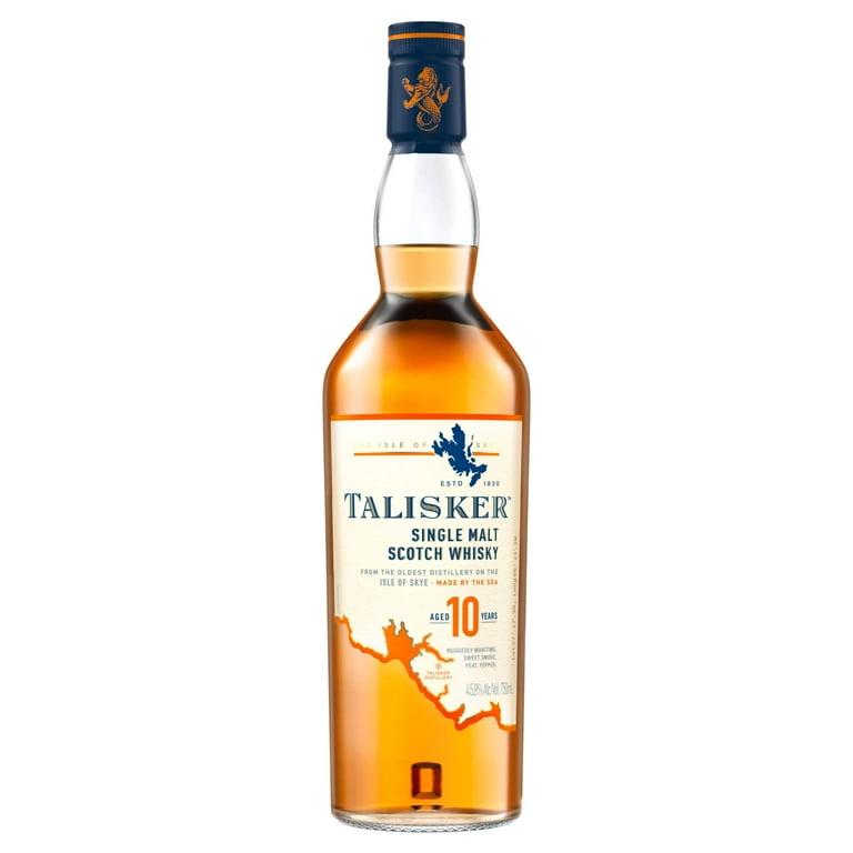 Talisker 10 Year Old Single Malt Scotch Whisky, 750 mL, 46% ABV