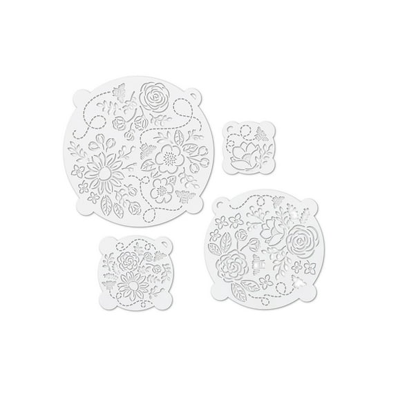Talisman Designs Multi-Use Baking Stencils, Honey Bee Design, Set of 4 sizes, 3.5 inch, 5 inch, 8 inch, & 10 inch, White