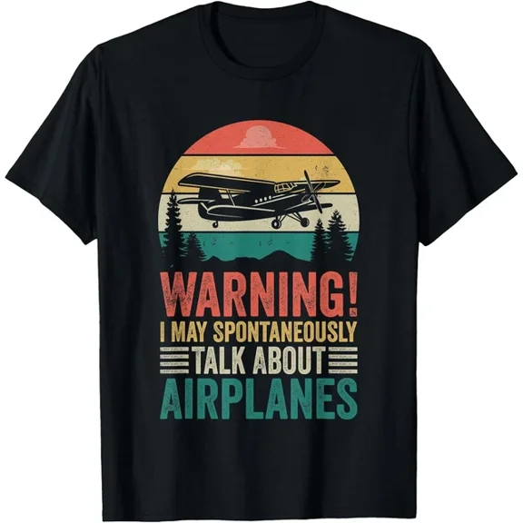 Talk Airplanes: Aviation Pilot Spontaneous Cotton Tee - Unisex S-5XL Hot Trending Shirt, Vintage Birthday Gift