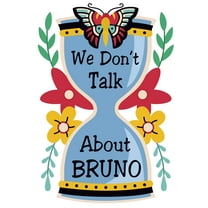 We Don't Talk About Bruno Title Song from Animated Feature Film for Nursery and Kid's Room Vinyl Wall Decoration - Musical Movie Encanto Original Soundtrack with Hourglass Creative Artwork Design Vi