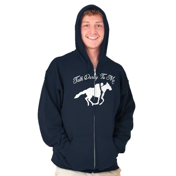 Talk Derby Me Kentucky Racing Unisex Fleece Graphic Zip Up Hoodie Brisco Brands 2X