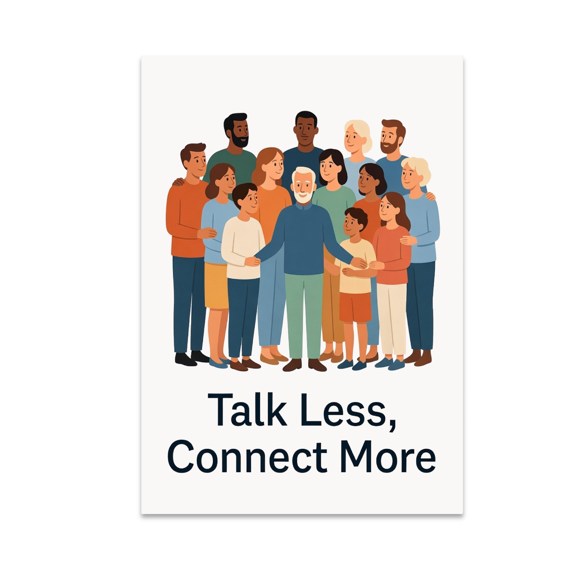 Talk Less, Connect More Motivational Networking Art - Office Decor - 13x19 Poster Print