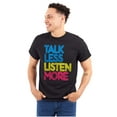 thumbnail image 1 of Talk Less Listen More Inspirational Plus Size Crewneck Graphic Tee Shirt Brisco Brands 2X, 1 of 5