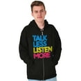 thumbnail image 1 of Talk Less Listen More Inspirational Zip Up Hoodie Men's Women's Brisco Brands S, 1 of 6