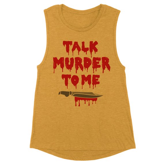 Talk Murder to Me Women's Muscle Tank 2X-Large Antique Gold