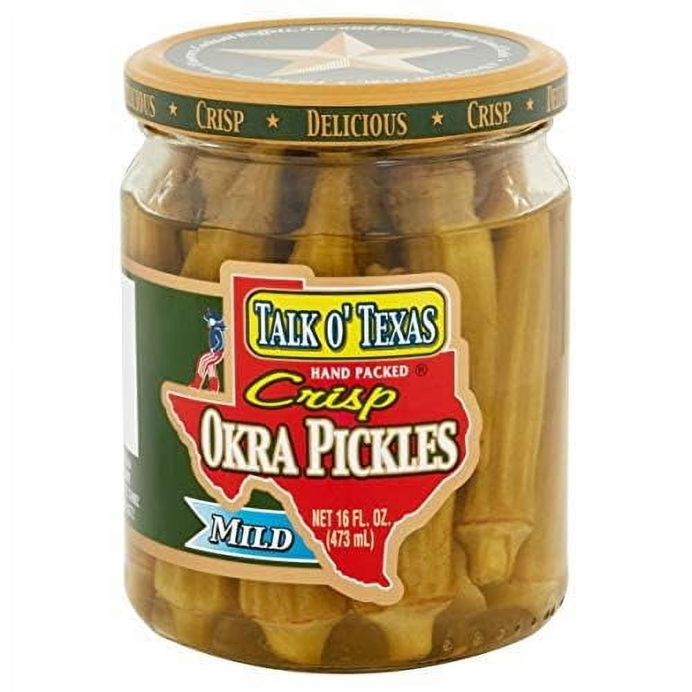 Talk O' Texas Crisp Okra Pickles Mild 16 Oz (Pack of 3) by Talk O Texas
