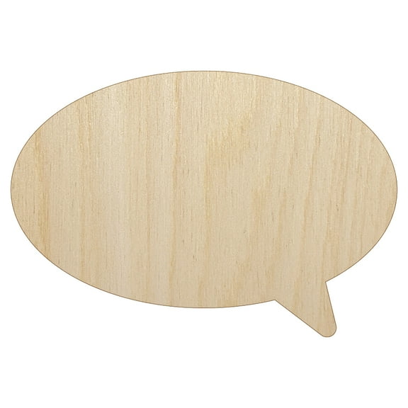 Talk Speech Bubble Solid Wood Shape Unfinished Piece Cutout Craft DIY Projects - 4.70 Inch Size - 1/8 Inch Thick