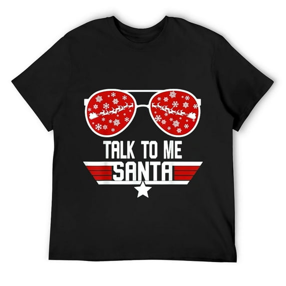 Talk To Me Santa Sungglasses Christmas Shirts For Men Women T-Shirt Black 2X-Large