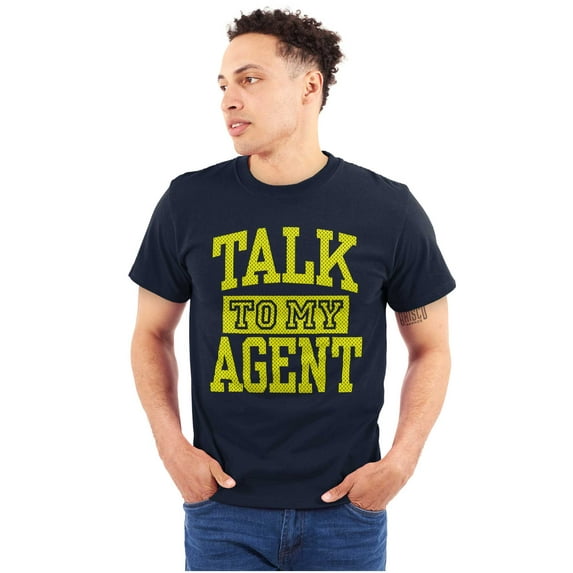 Talk To My Agent Sarcastic Athlete Plus Size Crewneck Graphic Tee Shirt Brisco Brands 2X