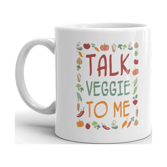 Talk Veggie To Me Unique Fun Novelty Coffee Tea Ceramic Cup Office Work Mug 11 Oz