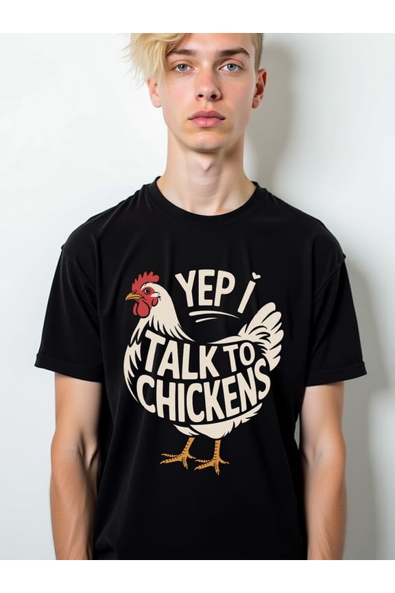 Talk to Chickens Tee for men t-shirts black limited edition funny Perfect for exercise Soft and comfortable Trendy Unisex Shirt Graphic Tee tshirts