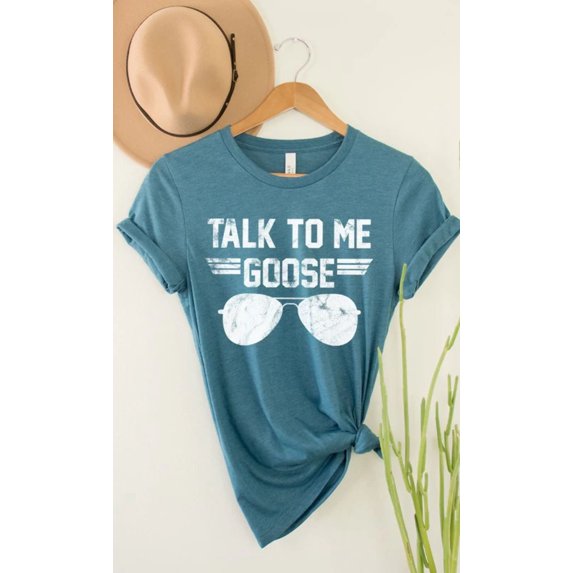 Talk to Me Goose White Ink Graphic Tee T-Shirt PLUS
