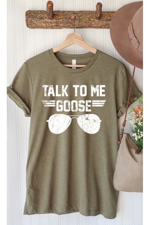 Talk to Me Goose White Ink Graphic Tee T-Shirt