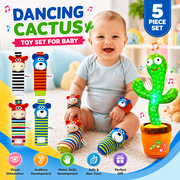 Talking Cactus Toy for Toddlers 1-3 - Plush Speech Therapy Toy that Repeats What You Say with socks set