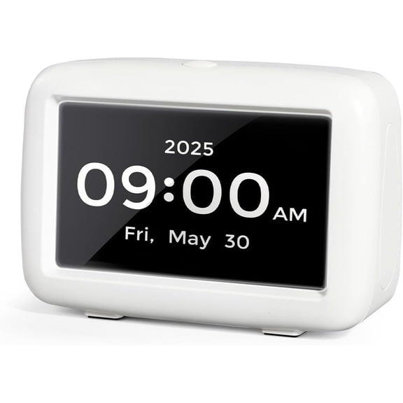 Talking Clock for Seniors with 8 Medication Pill Reminders, Big Digit, 12 Custom Event Alerts, 5 Aalrams & Auto DST, Bedside & Desk Alarm Clock for Blind, Visually Impaired, Elderly, Dementia