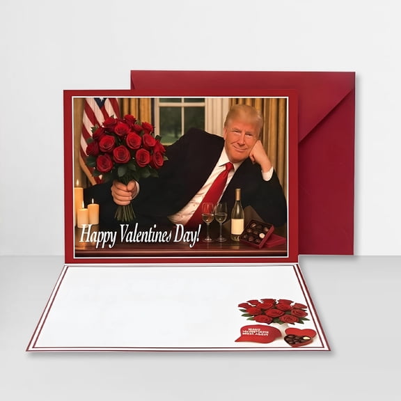 Talking Donald Rose Pop Up Valentine's Day Card with Sound, Funny Novelty Musical Greeting,Voice Audio, Republican Valentine's Day Gag Gift for Couples,Husband