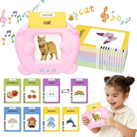 Talking Flash Cards for Boys and Girls, Speech Therapy Toys, Autism Sensory Toys for Autistic Children, Learning Montessori Toys with Gift Package, 224 Sight Words Talking Flash Cards