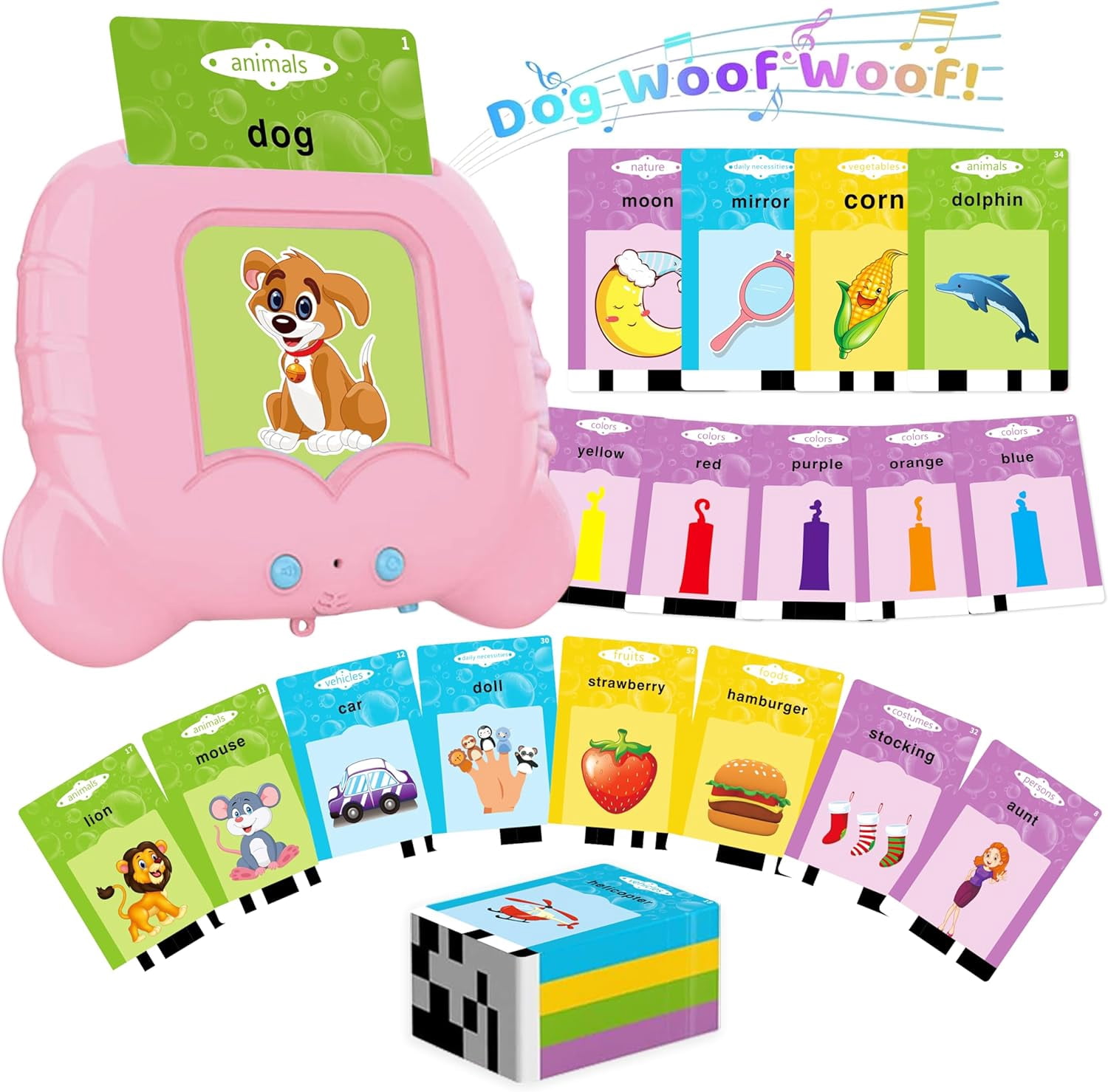 Mabozo Talking Flash Cards Learning Toys for 1-6 Years Old Boys Girls Electronic Learning Systems