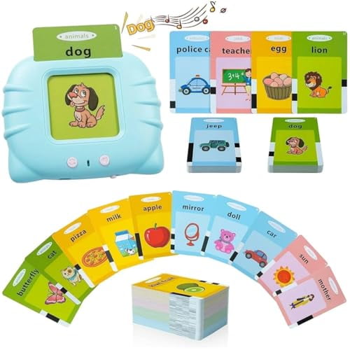 Talking Flash Cards,Language Learning Toy,Autism and Montessori Toys With 224 Words,Sensory Learning Educational Tool