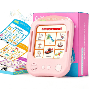 Talking Flash Cards Learning Toy with 30 Cards, Interactive Touch & Quiz Educational Machine for Toddlers 3-6, Speech Therapy ABC Letters Numbers Animals, Preschool Learning Gift for Boys Girls
