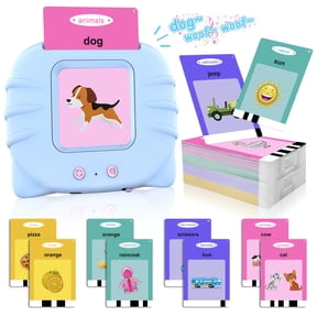 Talking Flash Cards Learning Toys for 1-6 Years Old Boys Girls,Educational Toddlers Toys for Kids,Speech Therapy Toys Autism Toys Christmas Birthday Gifts for Toddler Boys Girls (Blue)