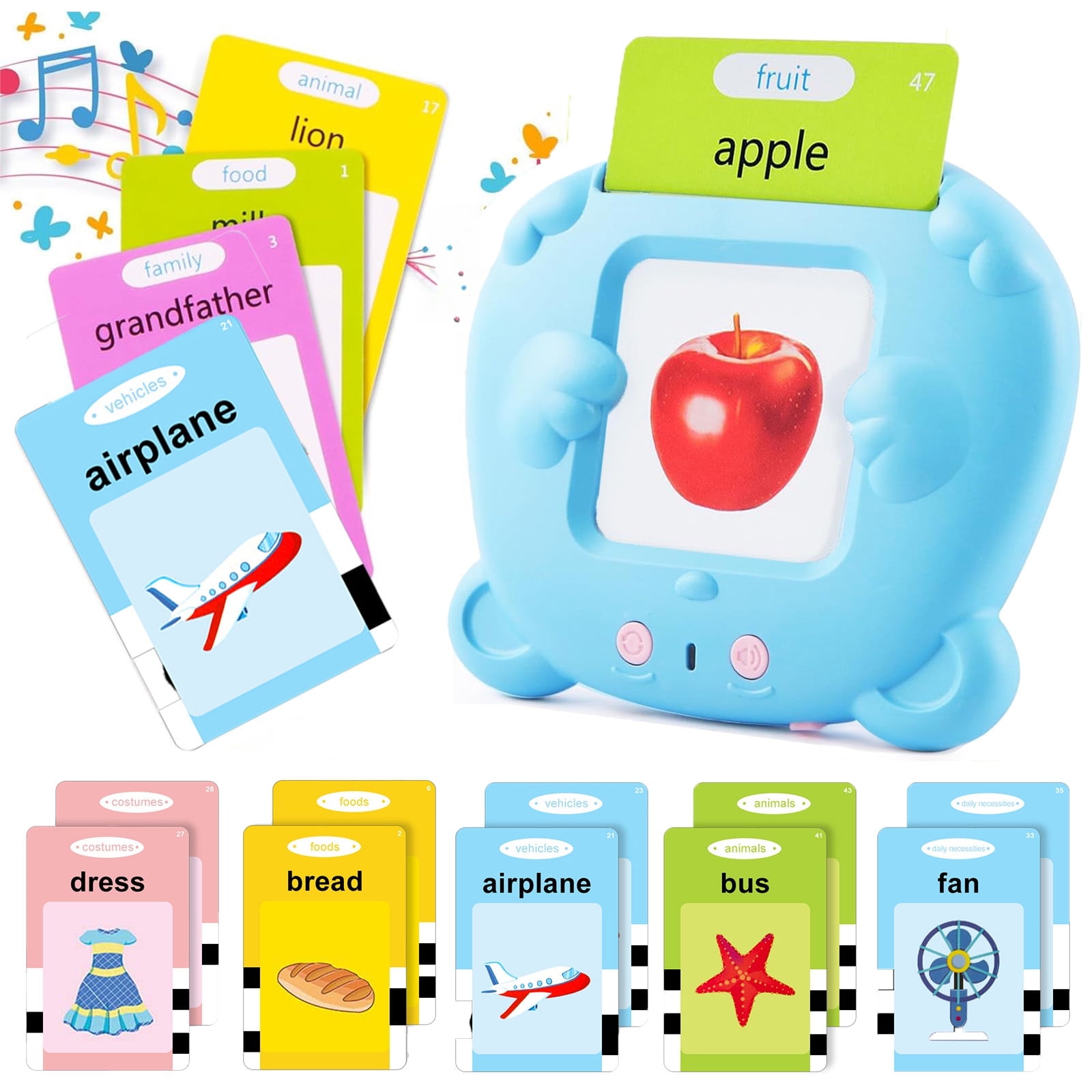Talking Flash Cards for Toddlers 2-6 Years Old, Interactive Learning