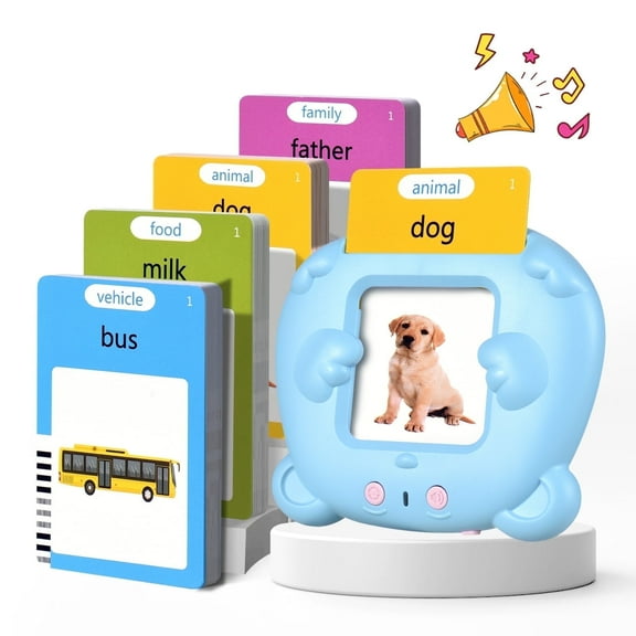 Talking Flash Cards Learning Toys,Educational Preschool Toys Toddlers Toys Reading Machine with 224 Words,Blue