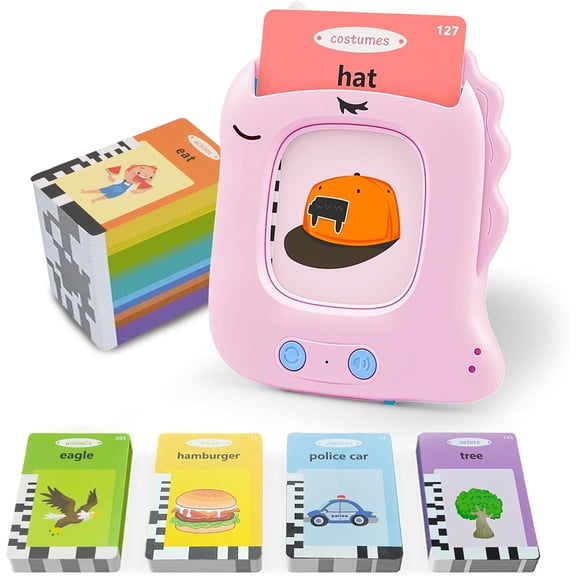 Talking Flash Cards, Montessori Language Learning with 224 Words, Pocket Speech and Autism Sensory Toys, Educational Gifts