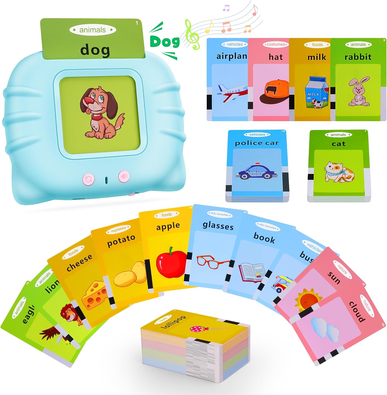Talking Flash Cards Toddler Toys with 224 Sight Words Autism Sensory