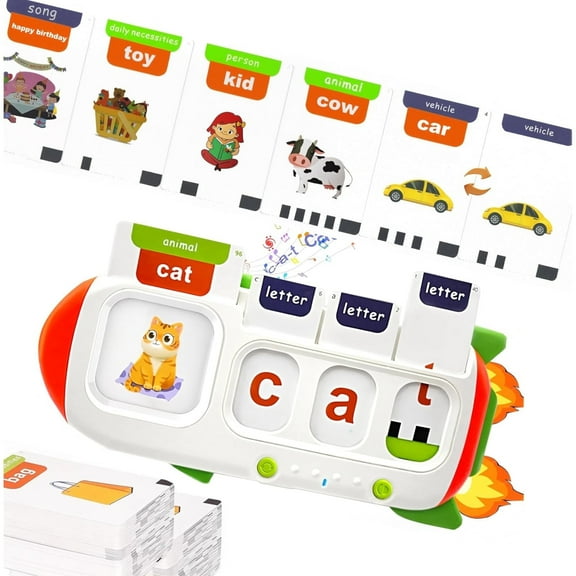 Spelling &Talking Flash Cards for 1 2 3 Toddlers Speech Therapy Toys Montessori Educational Toy for 4 5 6 7 8 9 Kid Math & Alphabet Sight Word Games Sensory Learning Toys for 3+ Year Old