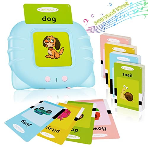 Talking Flash Cards with 224 Sight Words,Montessori Educational Learning Interactive Toddler Toys,Speech Therapy and Autism Sensory Toys,Blue