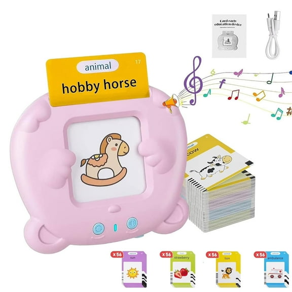 Talking Flash Cards with 510 Sight Words,Montessori Learning Toys,Learning Educational Gifts for Birthday Christmas,Pink
