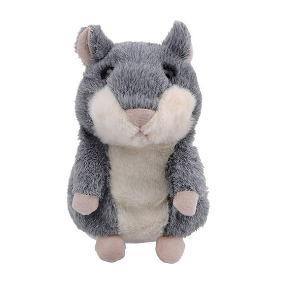 Talking Hamster Toy Animal Talking Toys Repeats What You Say Mimicry Pet Talking Record for Boys and Girls, 3 x 6.2 inches,Gray