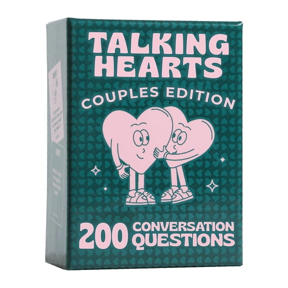 Talking Hearts Conversation Cards - Couple Card Game for Date Nights & Travel Adventures | Great Gift for Couples - 200 Questions & 2 Wild Cards