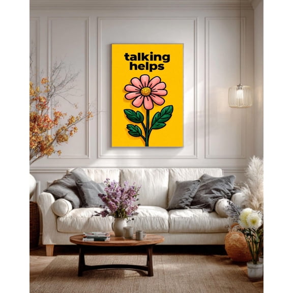 Talking Helps Speech Therapy Wall Art Print, Unframed Paper Poster 8x10in