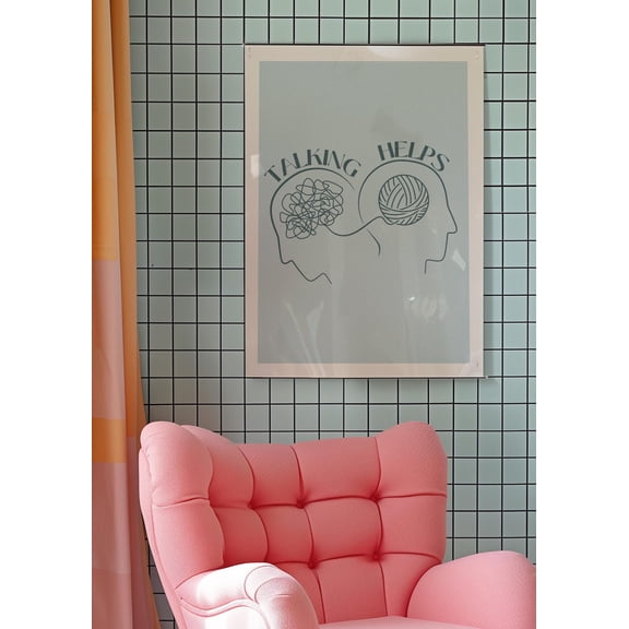 Talking Helps Therapist Office Typography Decor Wall Art