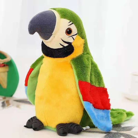 Talking Parrot Plush Toy Interactive Talking Singing Parrot Stuffed Animal with Recording Function for Home Decoration and Gift Giving