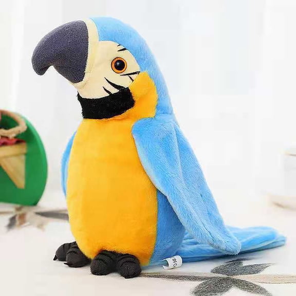 Talking Parrot Plush Toy with Voice Recording Function, Soft Stuffed Animal for Interactive Play and Home Decor, Rechargeable Sound Parrot for Adults and Teens, 9.4 x 3.9 x 2.0 Inches