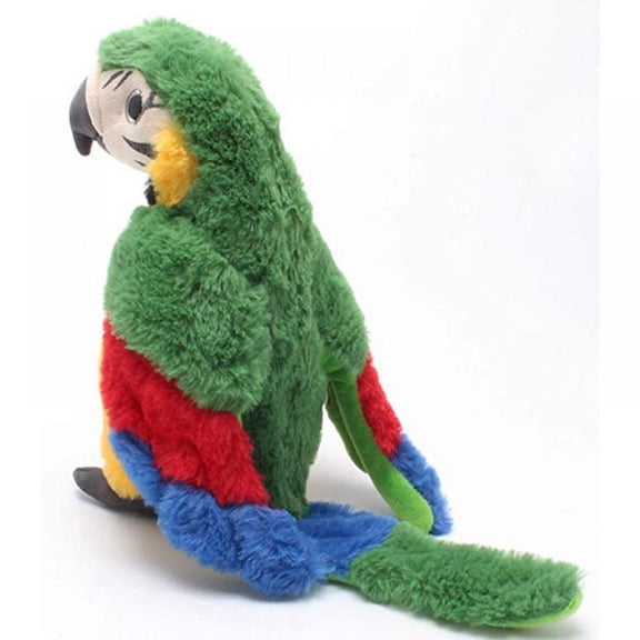 Talking Parrot Repeats Toys - Early Teaching Talking Toys- What You Say Pet Toy Plush Parrot Kids Baby Gift
