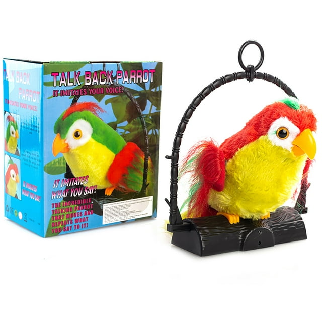 Talking Parrot Repeats What You Say Plush Animal Toy Electronic Parrot Plush Toy Birthday Present For Boy Girl 3-6 Year Old