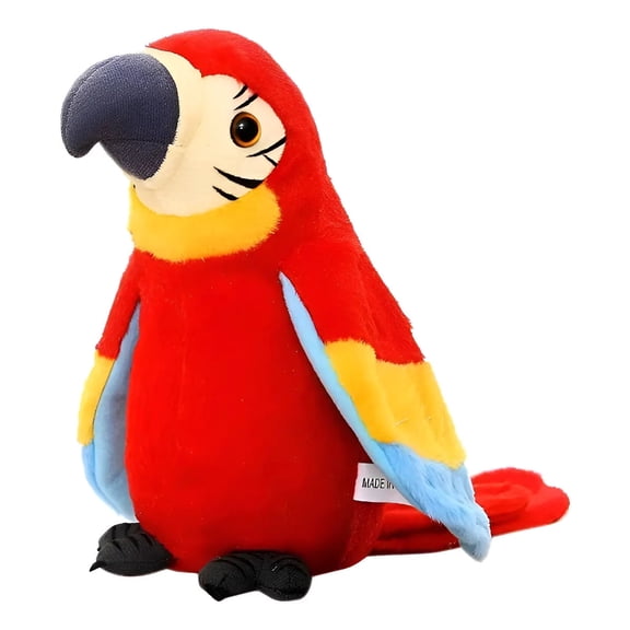 Talking Parrot, Repeats What You Say Stuffed Animal Toy