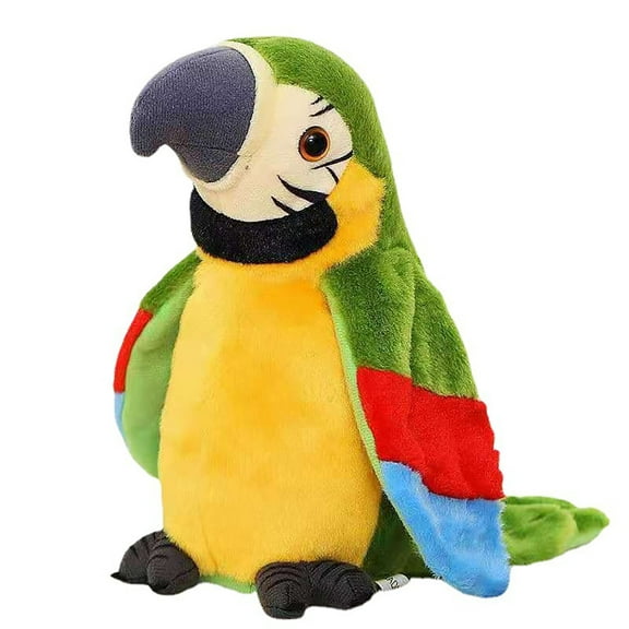 Talking Parrot Toy with Recording Function for Indoor and Ready,8.66 inch,Green