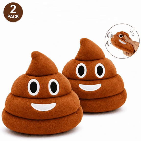Talking Poop Plush Toy, 2 Pack Soft Plush Fart Sound Toy for Kids, Adults, Pets, Funny Party and Home Play