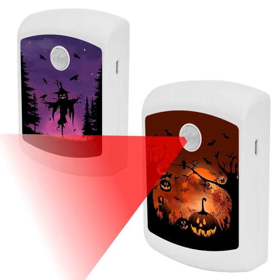 Talking Products, Halloween PIR Motion Sensor Sound Boxes with 6 Pre-Recorded Scary Sound Effects. Halloween Party Decorations. Includes Scary Scream and Cackling Witch. Pack of 2
