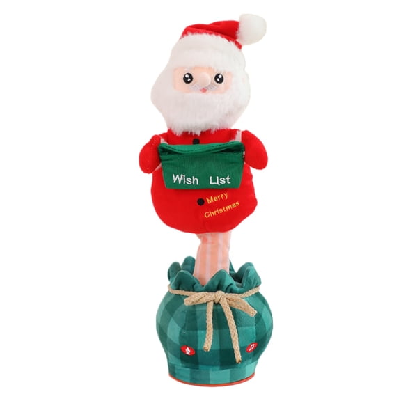 Talking Singing Plush Toy – Christmas Tree & Santa Recording Plush, Voice Repeat Holiday Decor, Soft Festive Gift for Home, Sofa Display, Xmas Party Ornament