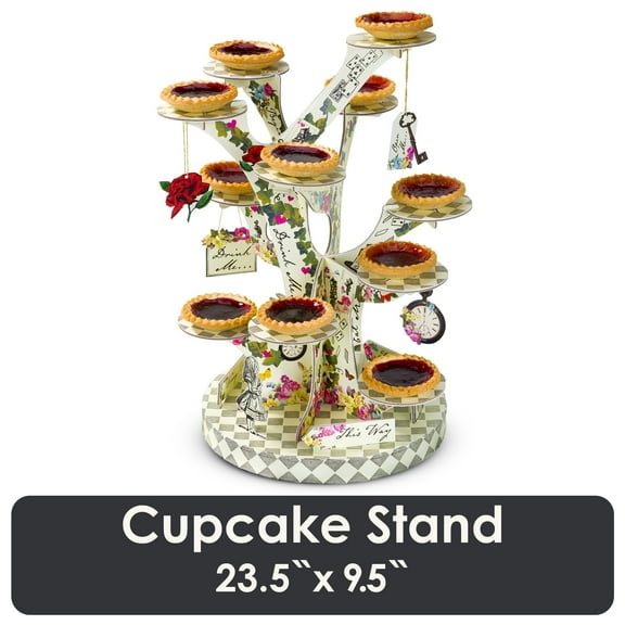 Talking Tables Alice in Wonderland Cupcake Cake Stand Mad Hatter Tea Party Decorations Mother's Day Party Decor Reusable Cakestand Table Centrepiece Afternoon Tea Onederland 1st Birthday Baby Shower