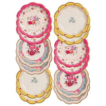 Talking Tables Truly Scrumptious Disposable Plates, 12 Count, 6.5 inches for Tea Party or Birthday