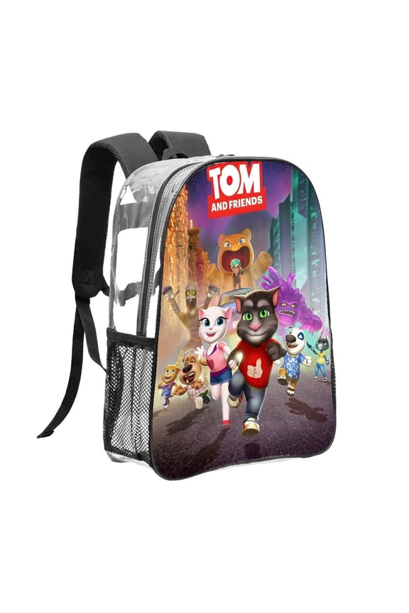 Talking Tom Pattern Transparent Backpack Lightweight And fashionable Showcasing Personality And Leading The Trend