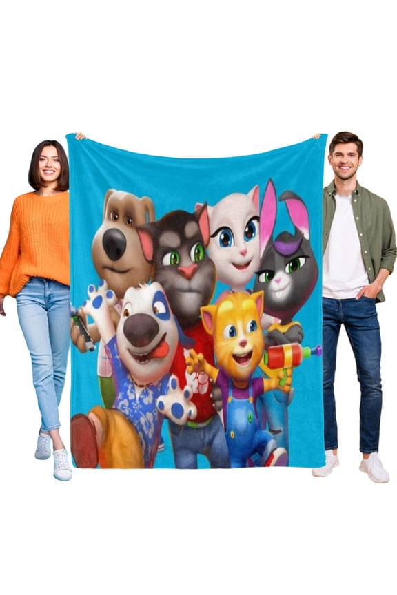 Talking Tom Throw Blanket Gifts for Fans Lover Girls Boys Women Present Hoodie Him Bed 40"x50"